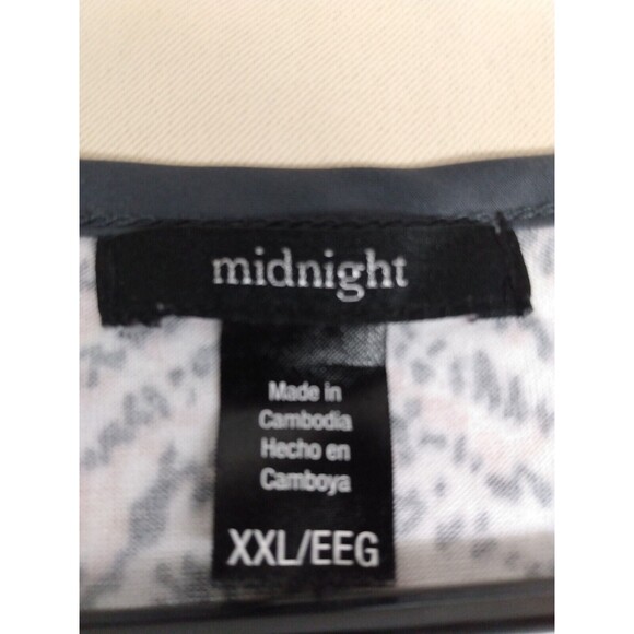 Midnight White Gray Light Pink Zebra print XXL T-shirt with front pocket Women's - Picture 5 of 12